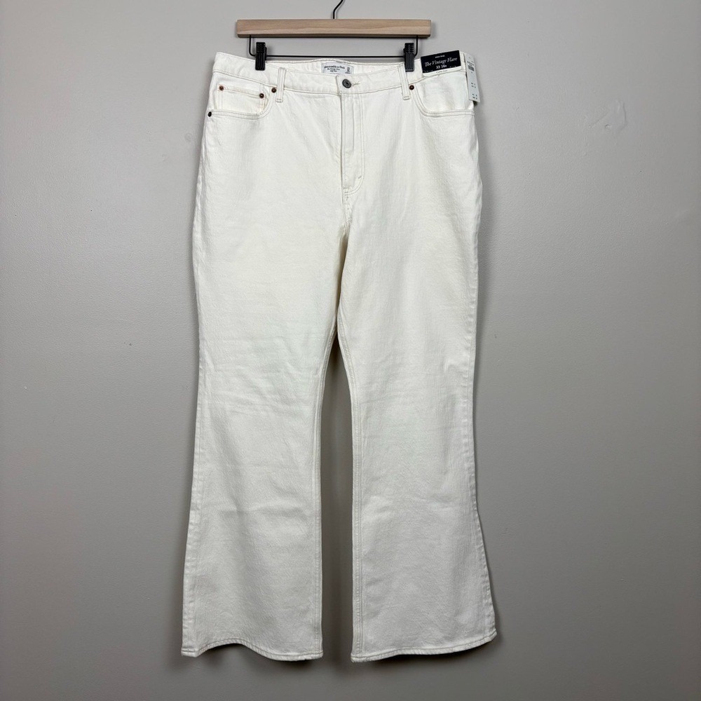 Abercrombie & Fitch Jeans Women 33 Ivory‎ Curve Love The Vintage Flare High Rise